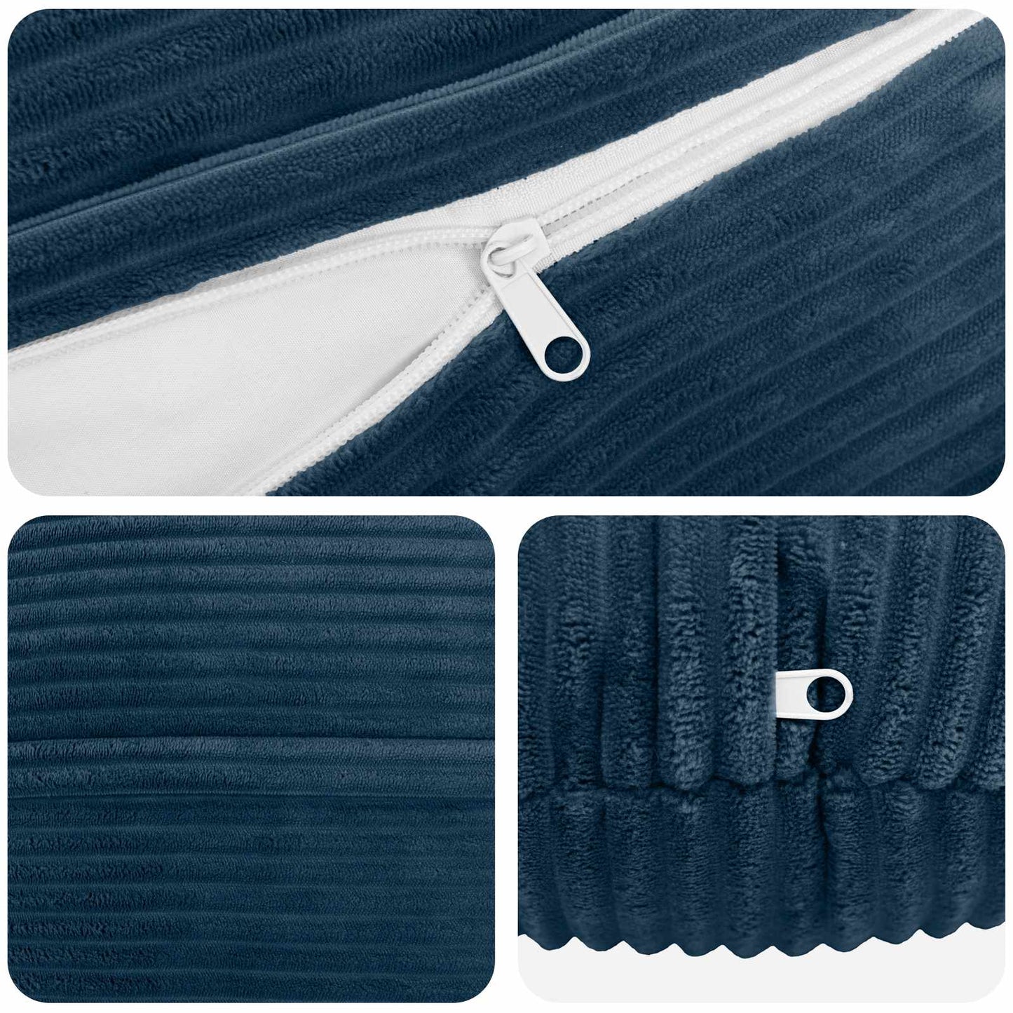 Cushion Cover 6 pcs HEERLEN Navy Blue Ø 40 cm Corduroy