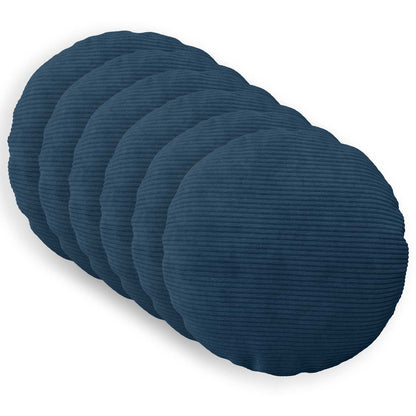 Cushion Cover 6 pcs HEERLEN Navy Blue Ø 40 cm Corduroy