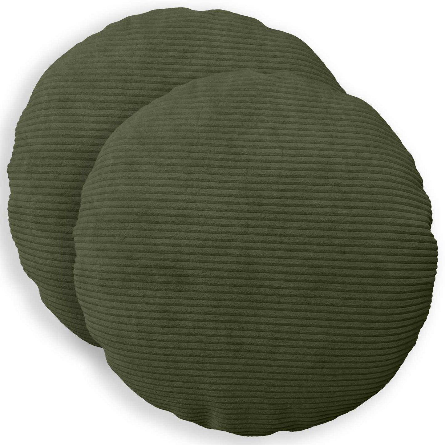 Cushion Cover 2 pcs HEERLEN Green Ø 40 cm Corduroy