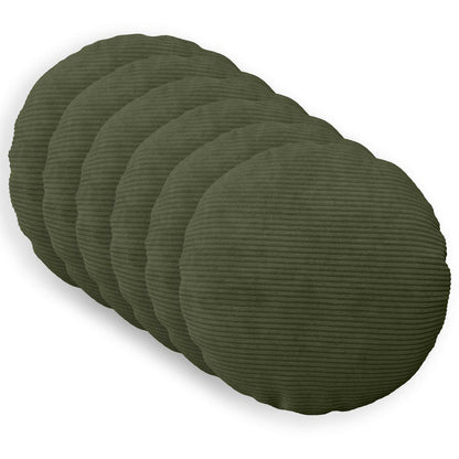 Cushion Cover 6 pcs HEERLEN Green Ø 40 cm Corduroy