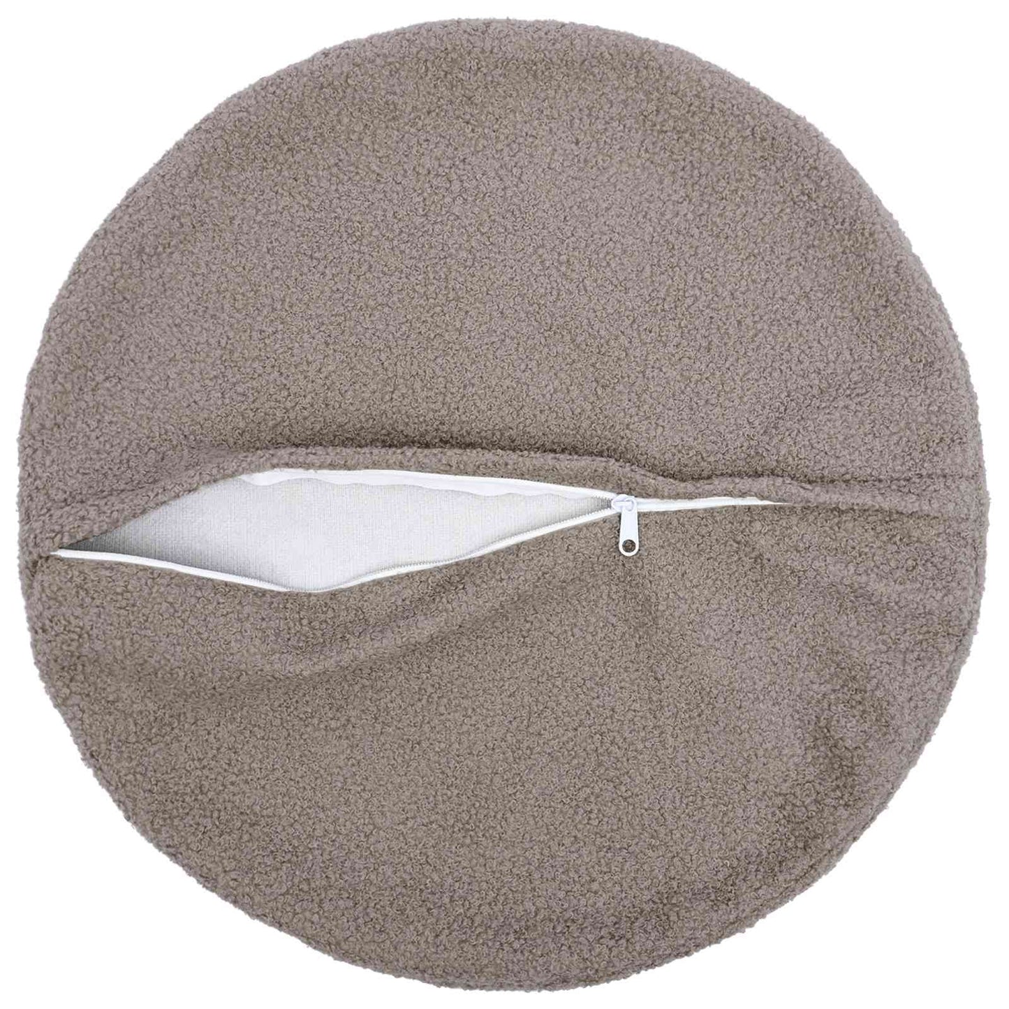 Cushion Cover 2 pcs HEERLEN Light Grey Ø 40 cm Bouclé