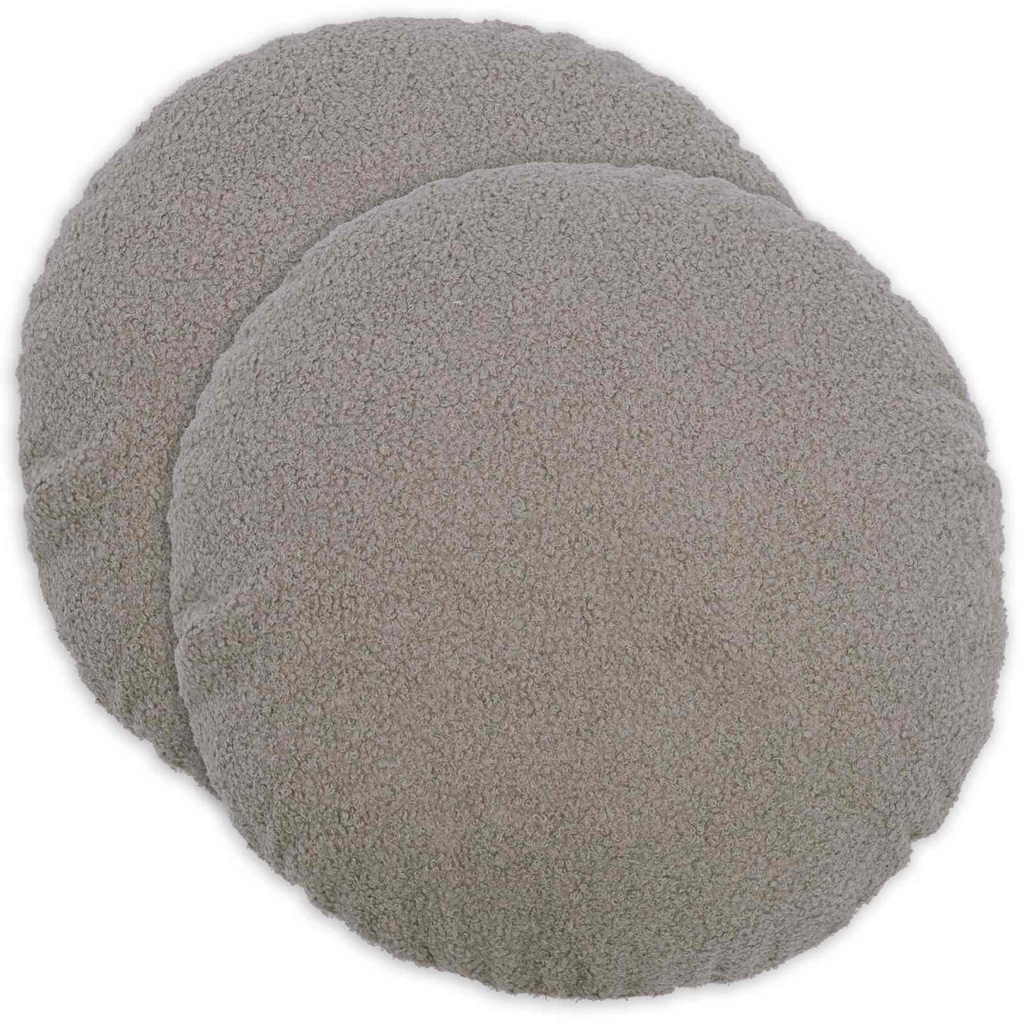 Cushion Cover 2 pcs HEERLEN Light Grey Ø 40 cm Bouclé