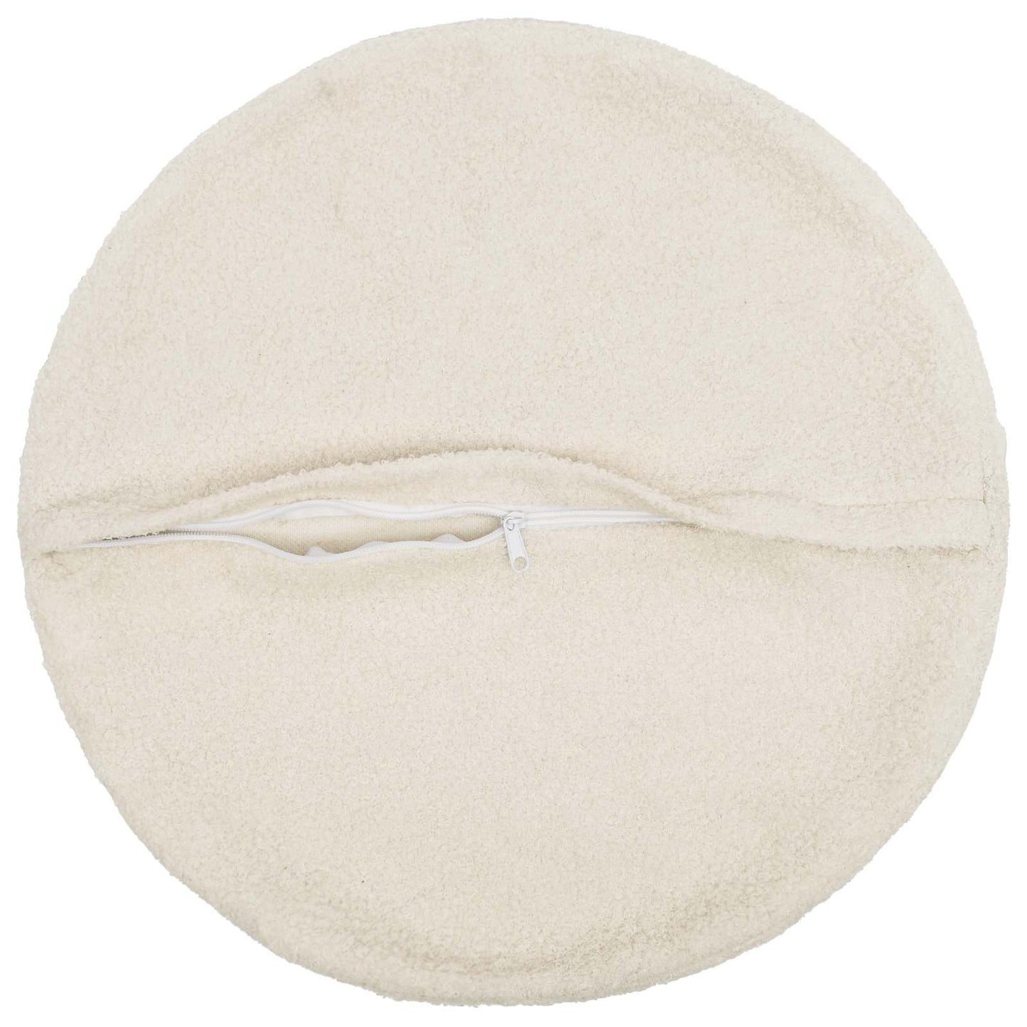 Cushion Cover 6 pcs HEERLEN Cream Ø 40 cm Bouclé