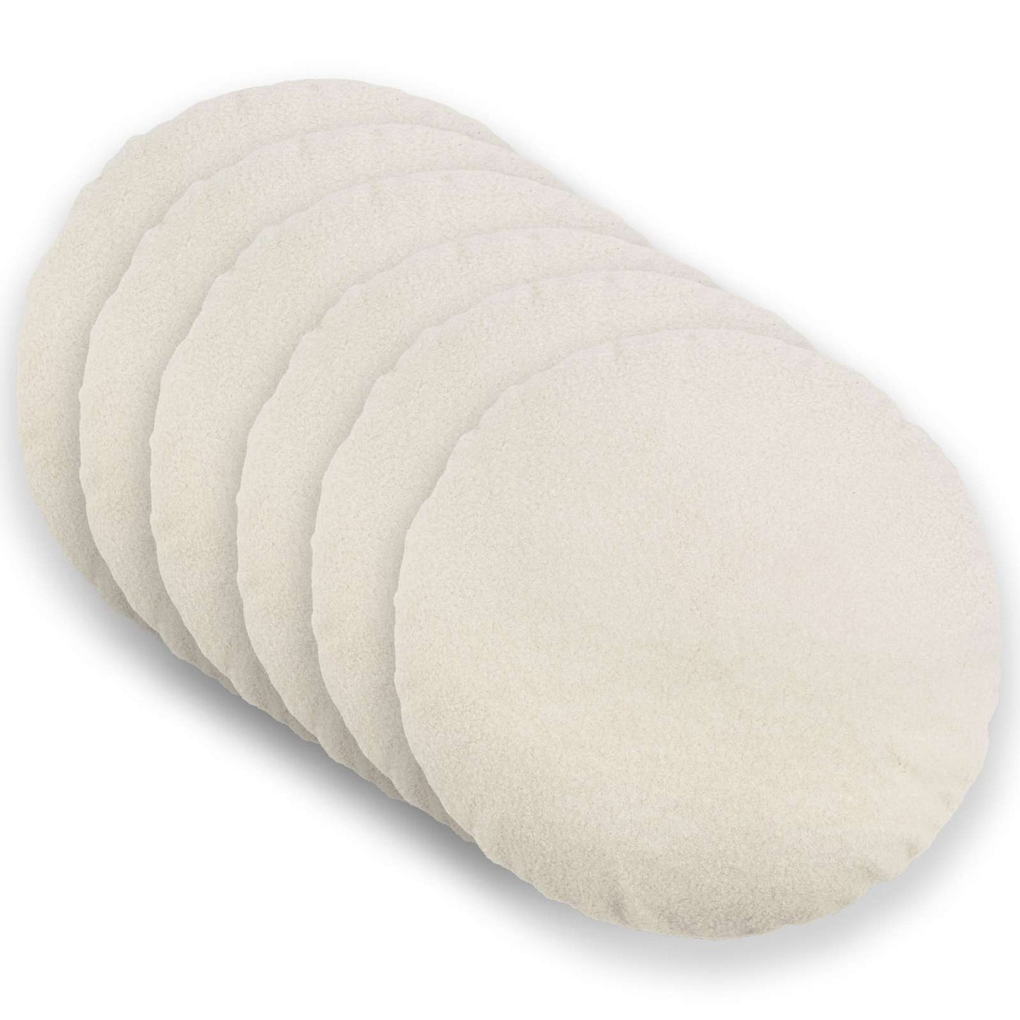 Cushion Cover 6 pcs HEERLEN Cream Ø 40 cm Bouclé