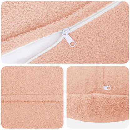 Cushion Cover 2 pcs HEERLEN Pink Ø 40 cm Bouclé