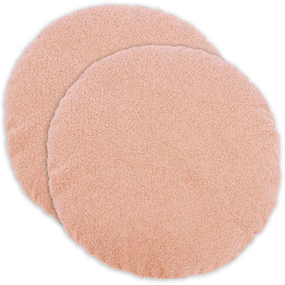 Cushion Cover 2 pcs HEERLEN Pink Ø 40 cm Bouclé