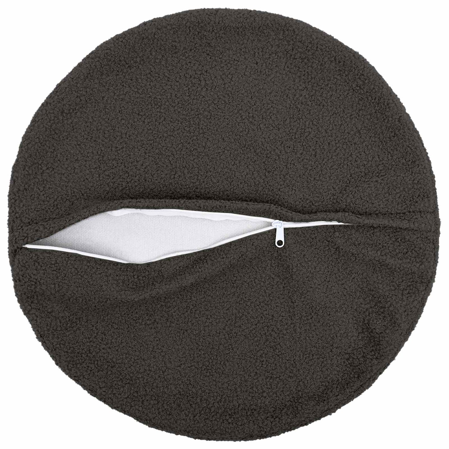 Cushion Cover 2 pcs HEERLEN Dark Grey Ø 40 cm Bouclé