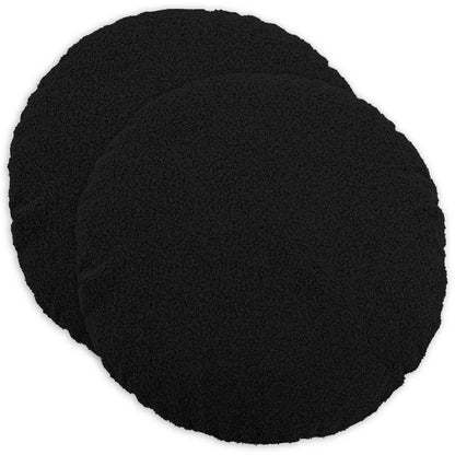 Cushion Cover 2 pcs HEERLEN Black Ø 40 cm Bouclé