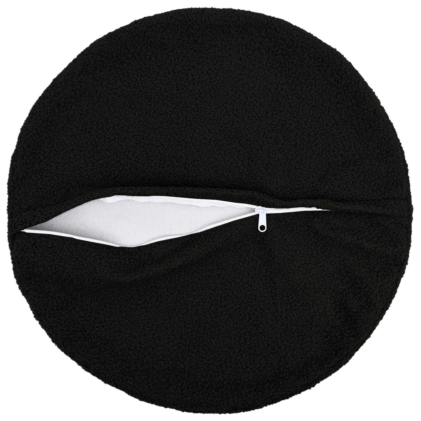 Cushion Cover 6 pcs HEERLEN Black Ø 40 cm Bouclé