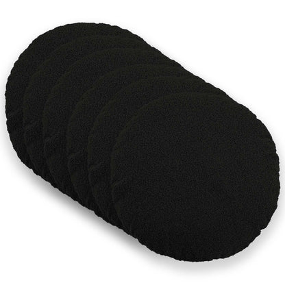 Cushion Cover 6 pcs HEERLEN Black Ø 40 cm Bouclé