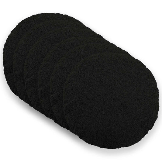Cushion Cover 6 pcs HEERLEN Black Ø 40 cm Bouclé