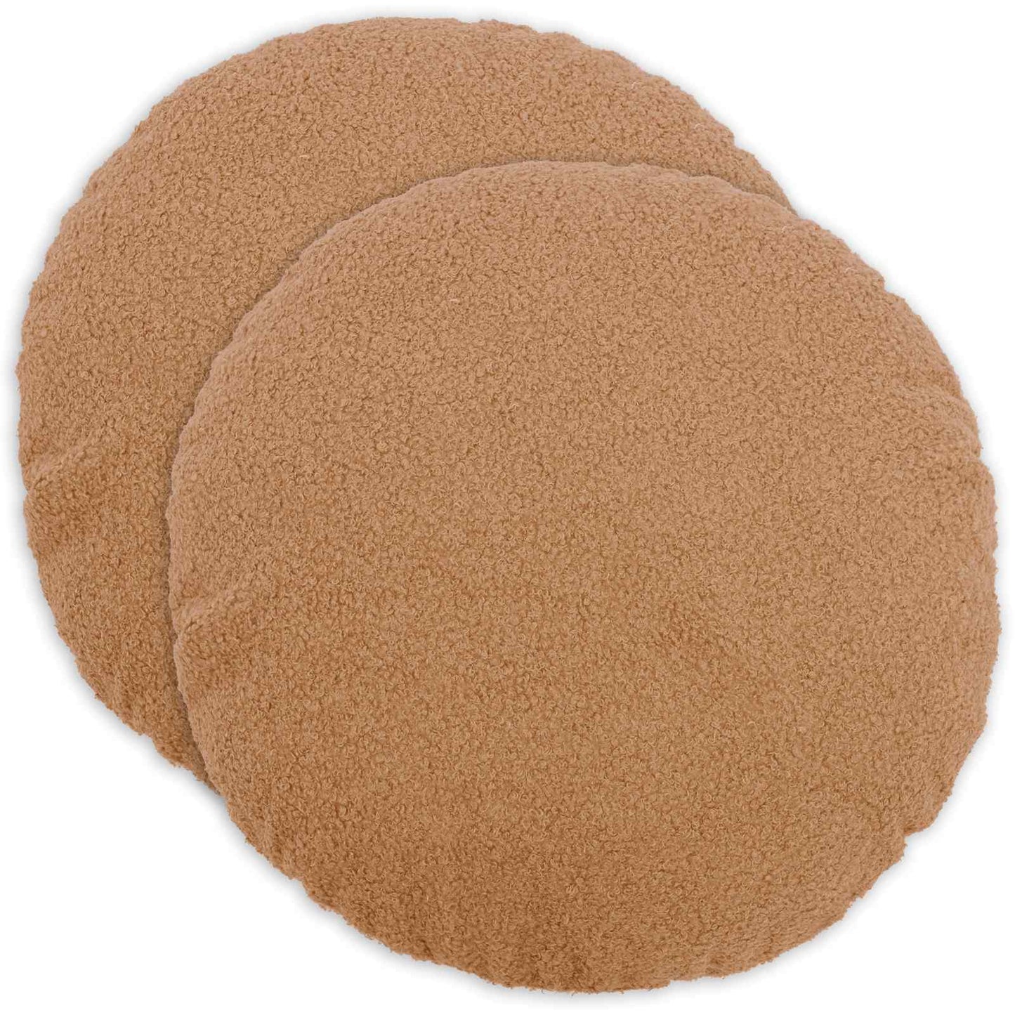 Cushion Cover 2 pcs HEERLEN Beige Ø 40 cm Bouclé