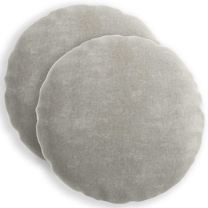 Cushion Cover 2 pcs HEERLEN Light Grey Ø 40 cm Chenille Fabric
