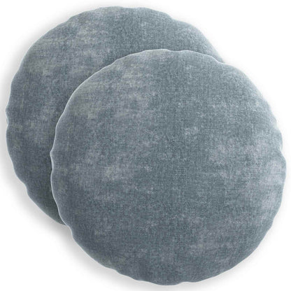 Cushion Cover 2 pcs HEERLEN Light Blue Ø 40 cm Chenille Fabric