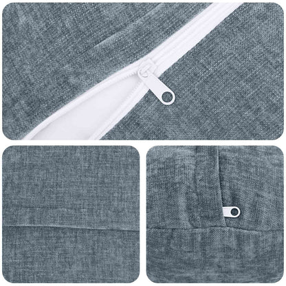 Cushion Cover 6 pcs HEERLEN Light Blue Ø 40 cm Chenille Fabric