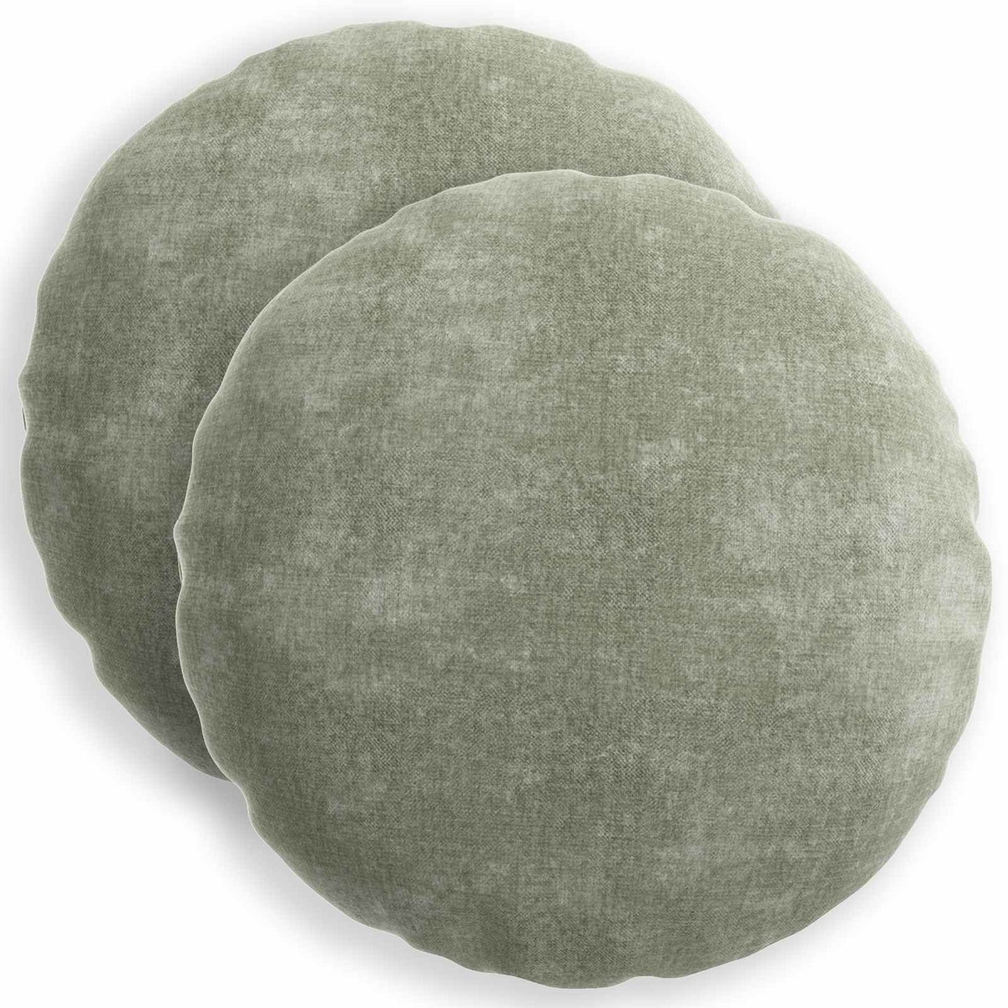 Cushion Cover 2 pcs HEERLEN Green Ø 40 cm Chenille Fabric