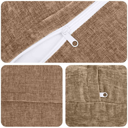 Cushion Cover 2 pcs HEERLEN Brown Ø 40 cm Chenille Fabric