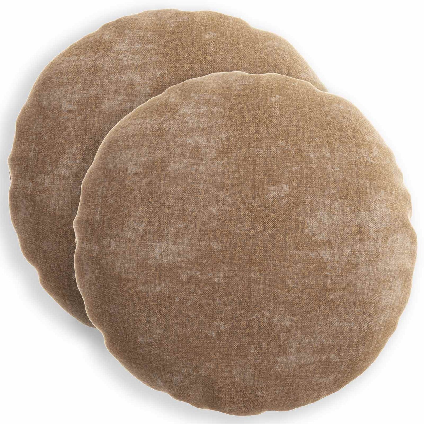 Cushion Cover 2 pcs HEERLEN Brown Ø 40 cm Chenille Fabric