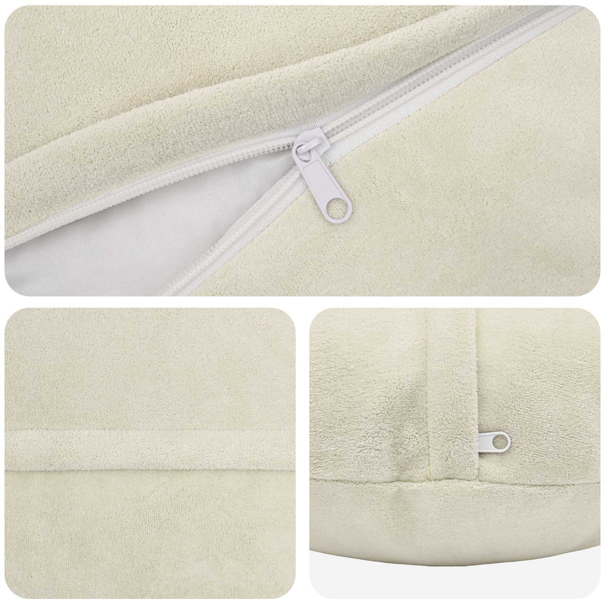 Cushion Cover 6 pcs HEERLEN Cream Ø 40 cm Microfiber Fleece