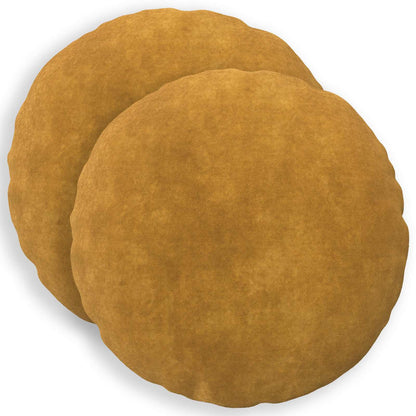 Cushion Cover 2 pcs HEERLEN Yellow Ø 40 cm Microfiber Fleece