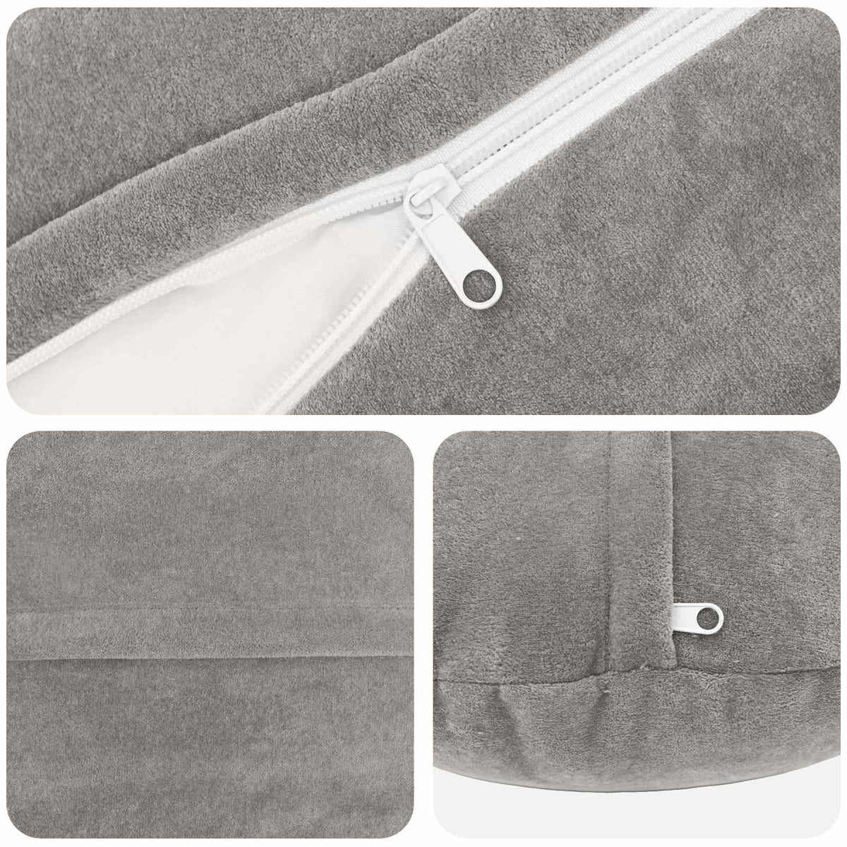 Cushion Cover 2 pcs HEERLEN Light Grey Ø 40 cm