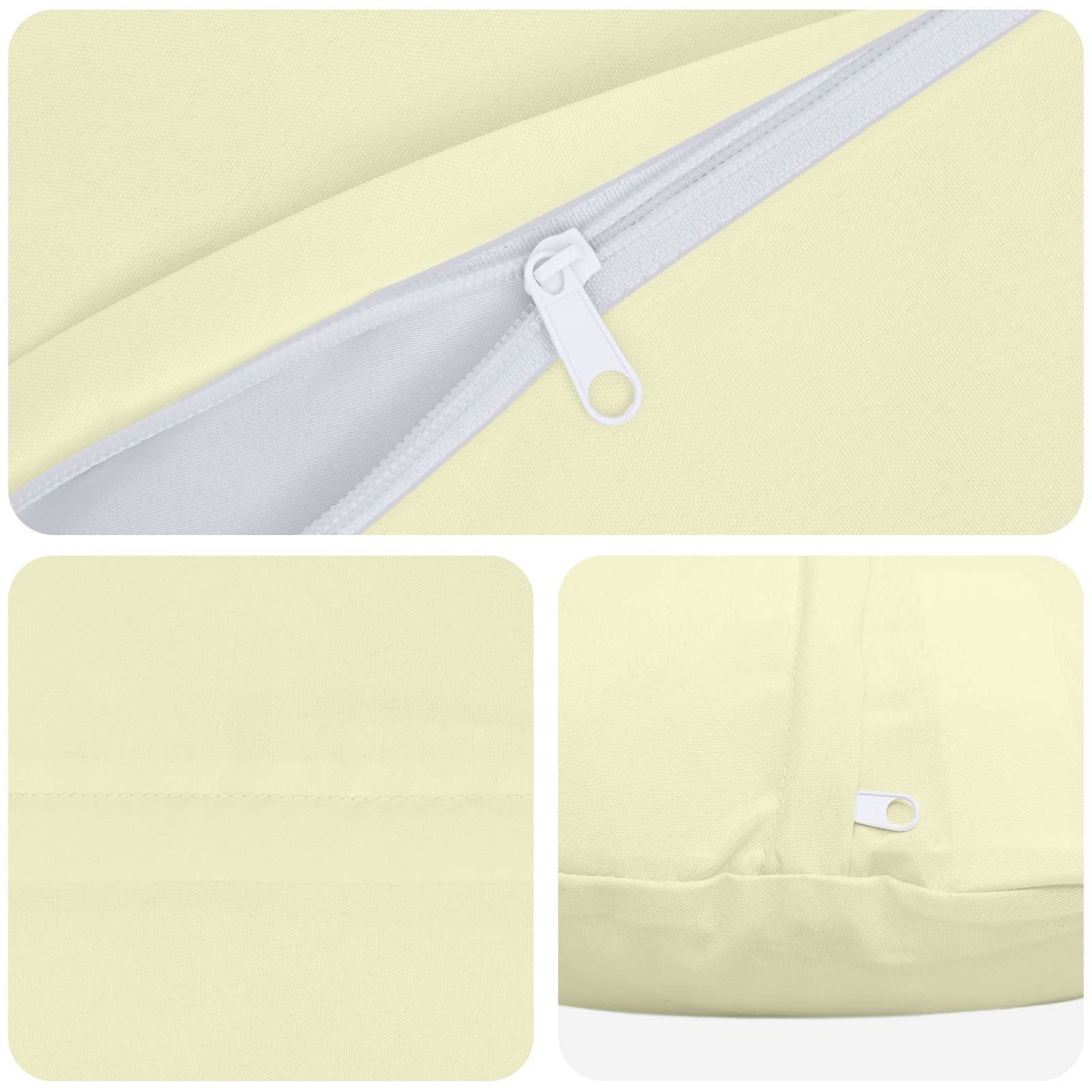 Cushion Cover 2 pcs HEERLEN Cream Ø 40 cm Polyester
