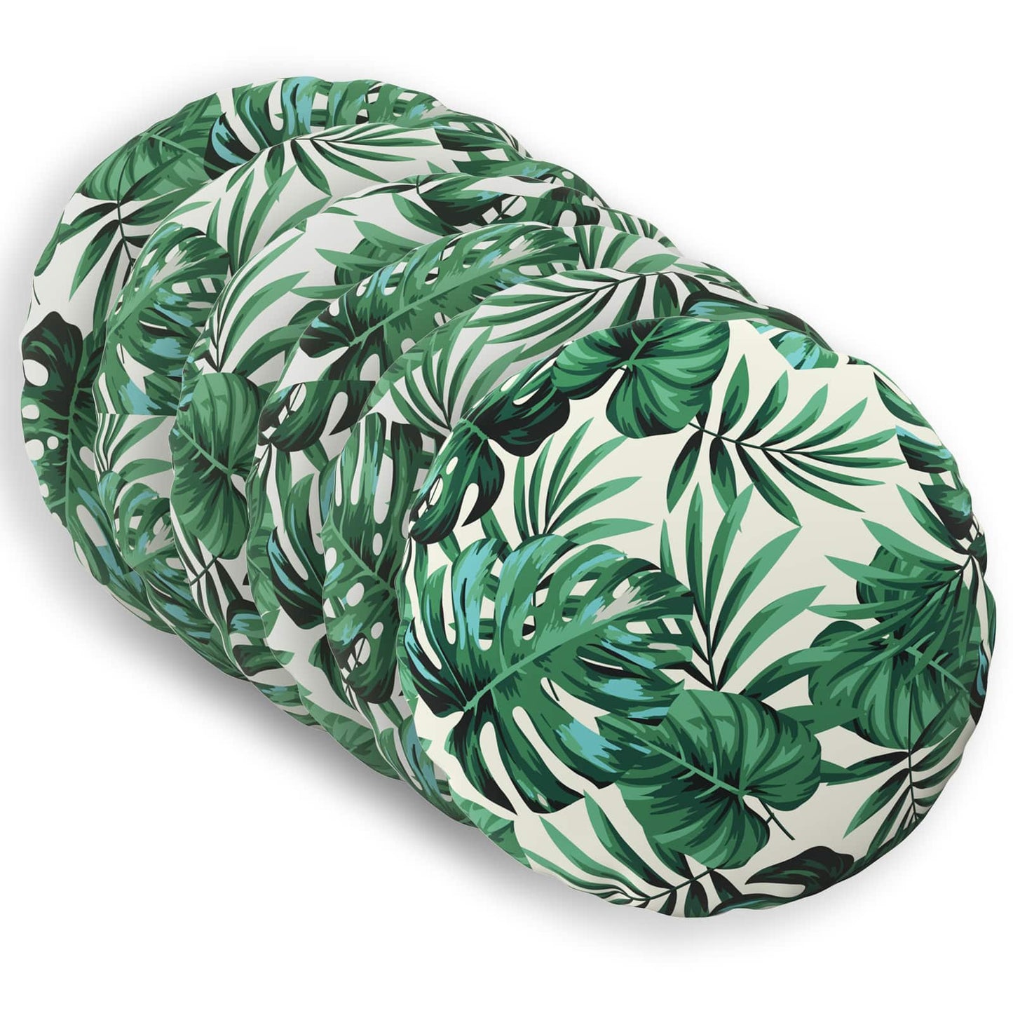 Cushion Cover 6 pcs HEERLEN Leaf Pattern Ø 40 cm Polyester