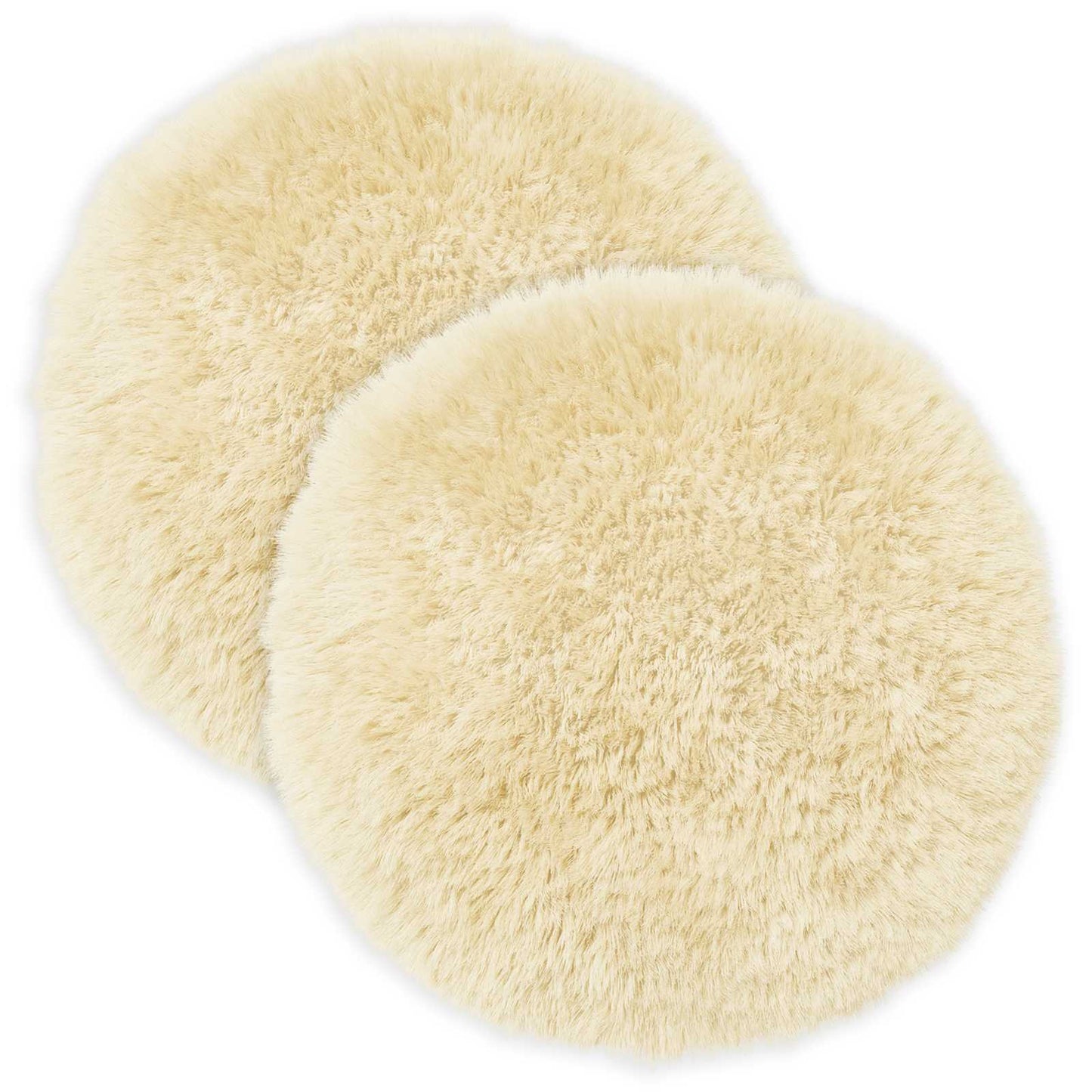 Cushion Cover 2 pcs HEERLEN Cream Ø 40 cm PV Fleece