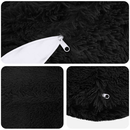 Cushion Cover 2 pcs HEERLEN Black Ø 40 cm PV Fleece