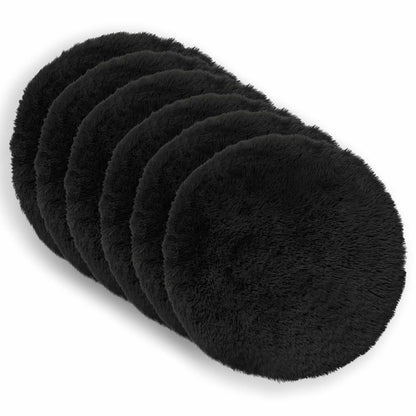 Cushion Cover 6 pcs HEERLEN Black Ø 40 cm PV Fleece