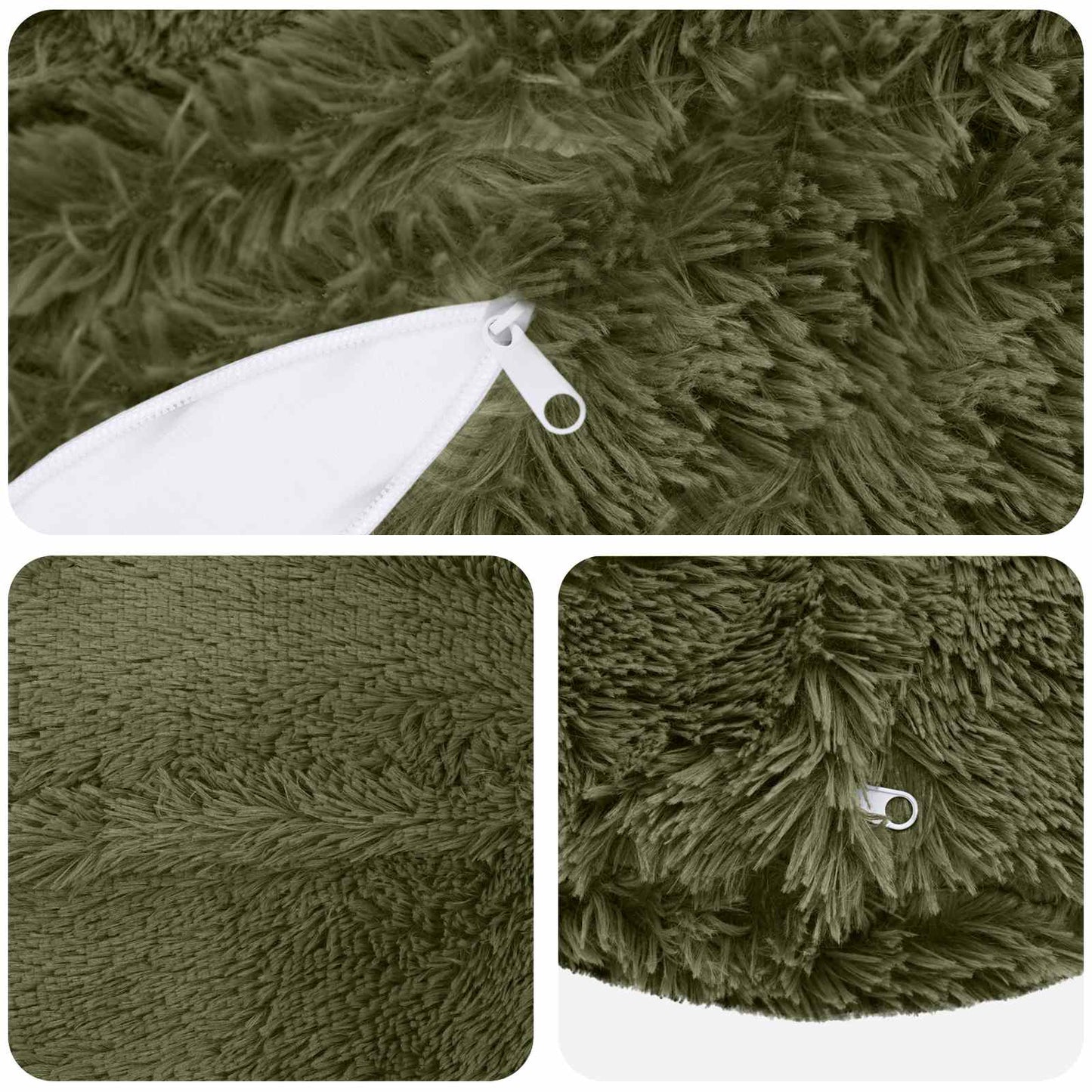 Cushion Cover 6 pcs HEERLEN Green Ø 40 cm PV Fleece