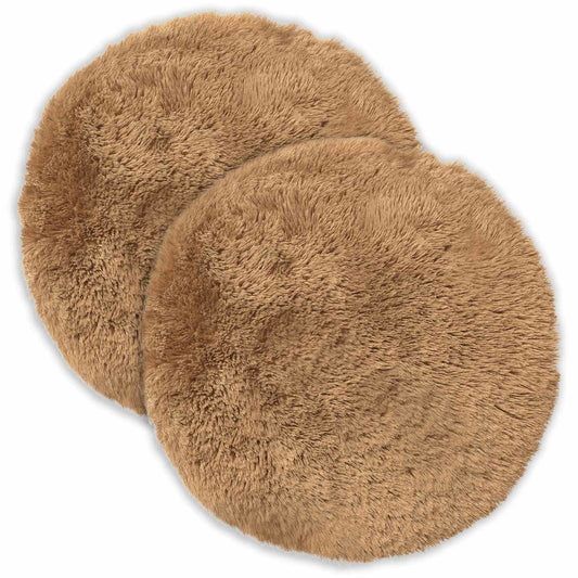 Cushion Cover 2 pcs HEERLEN Taupe Ø 40 cm PV Fleece