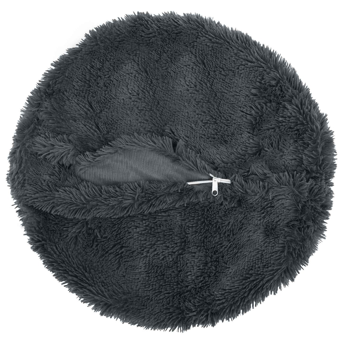 Cushion Cover 2 pcs HEERLEN Anthracite Ø 40 cm PV Fleece