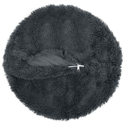 Cushion Cover 2 pcs HEERLEN Anthracite Ø 40 cm PV Fleece