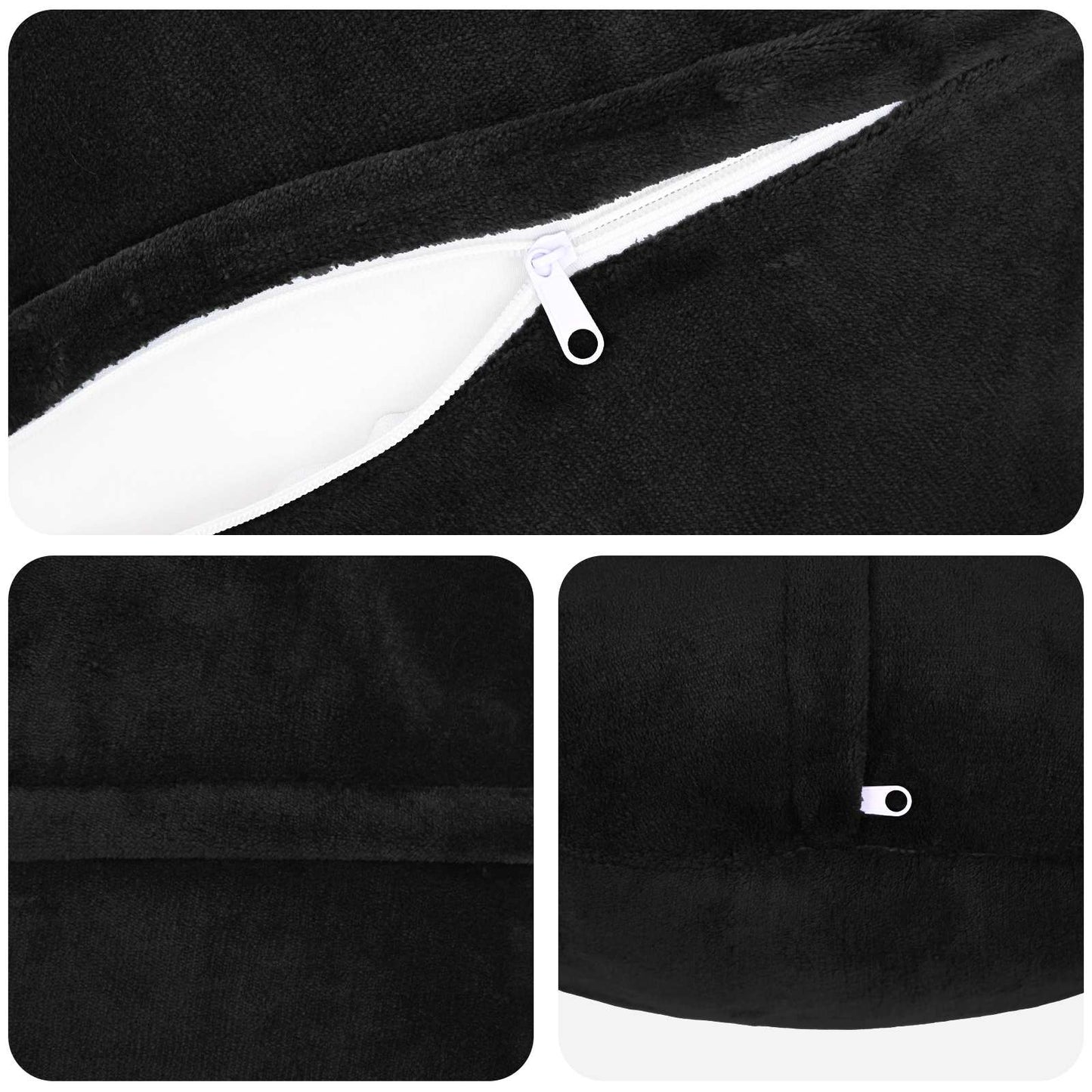 Cushion Cover 6 pcs HEERLEN Black Ø 40 cm Flannel