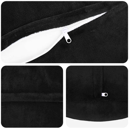 Cushion Cover 6 pcs HEERLEN Black Ø 40 cm Flannel