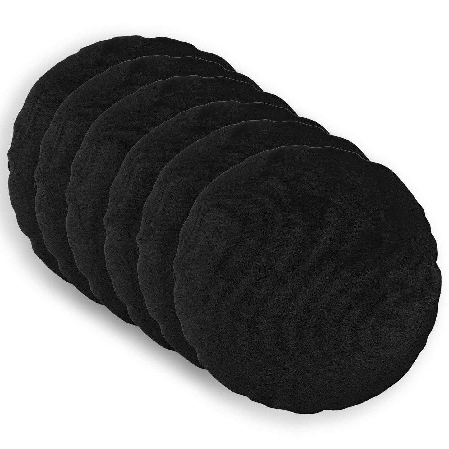 Cushion Cover 6 pcs HEERLEN Black Ø 40 cm Flannel