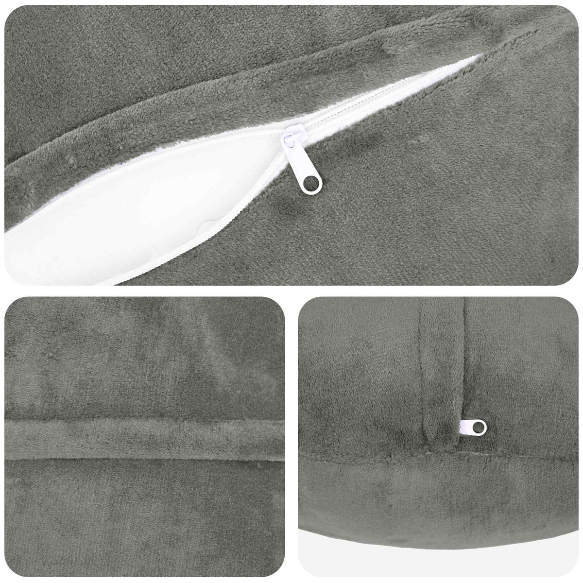 Cushion Cover 2 pcs HEERLEN Dark Grey Ø 40 cm Flannel