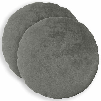 Cushion Cover 2 pcs HEERLEN Dark Grey Ø 40 cm Flannel