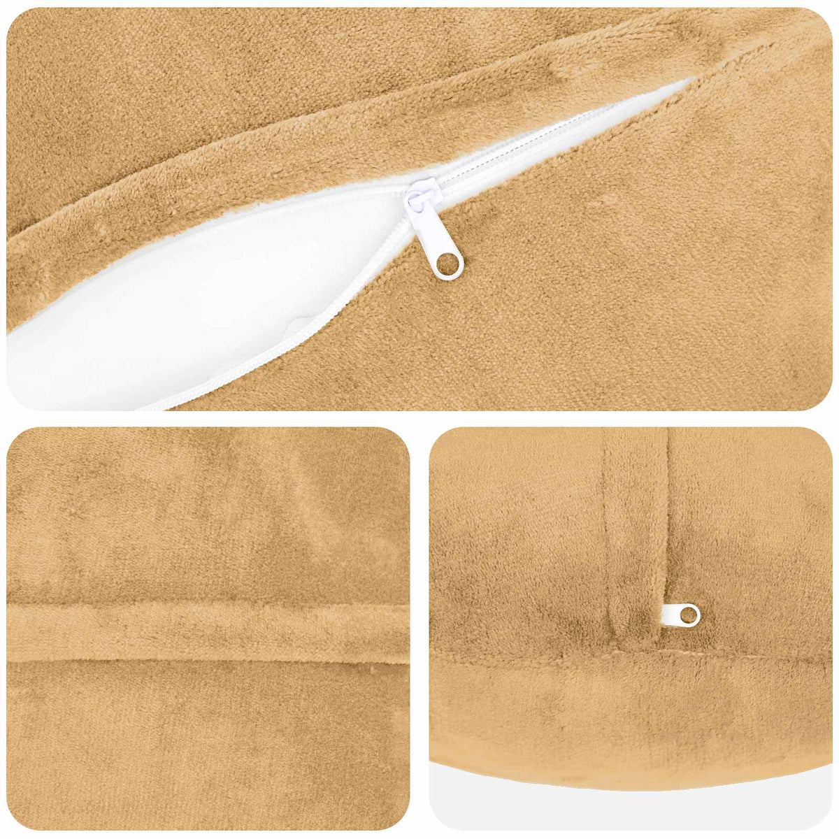 Cushion Cover 2 pcs HEERLEN Taupe Ø 40 cm Flannel