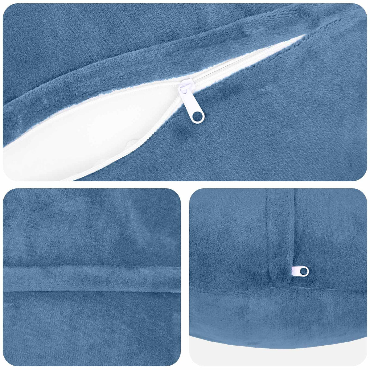 Cushion Cover 6 pcs HEERLEN Light Blue Ø 40 cm Flannel