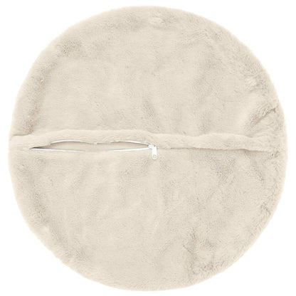 Cushion Cover 2 pcs HEERLEN White Ø 40 cm Faux Rabbit Fur
