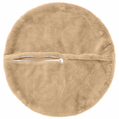 Cushion Cover 2 pcs HEERLEN Cream Ø 40 cm Faux Rabbit Fur