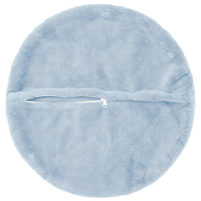 Cushion Cover 2 pcs HEERLEN Light Blue Ø 40 cm Faux Rabbit Fur