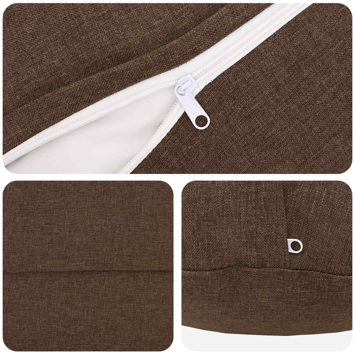 Cushion Cover 6 pcs HEERLEN Brown Ø 50 cm Fabric