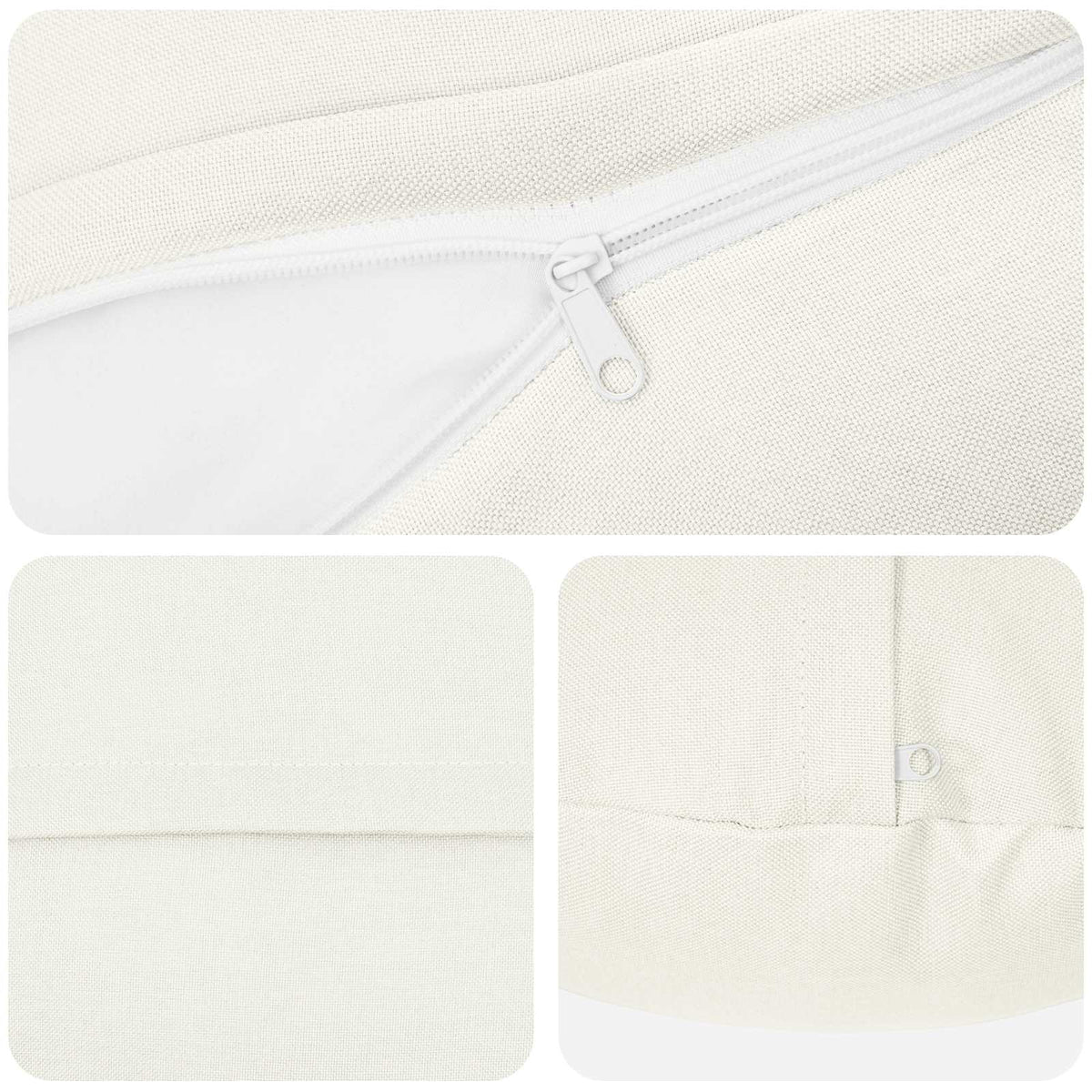 Cushion Cover 6 pcs HEERLEN White Ø 50 cm Fabric