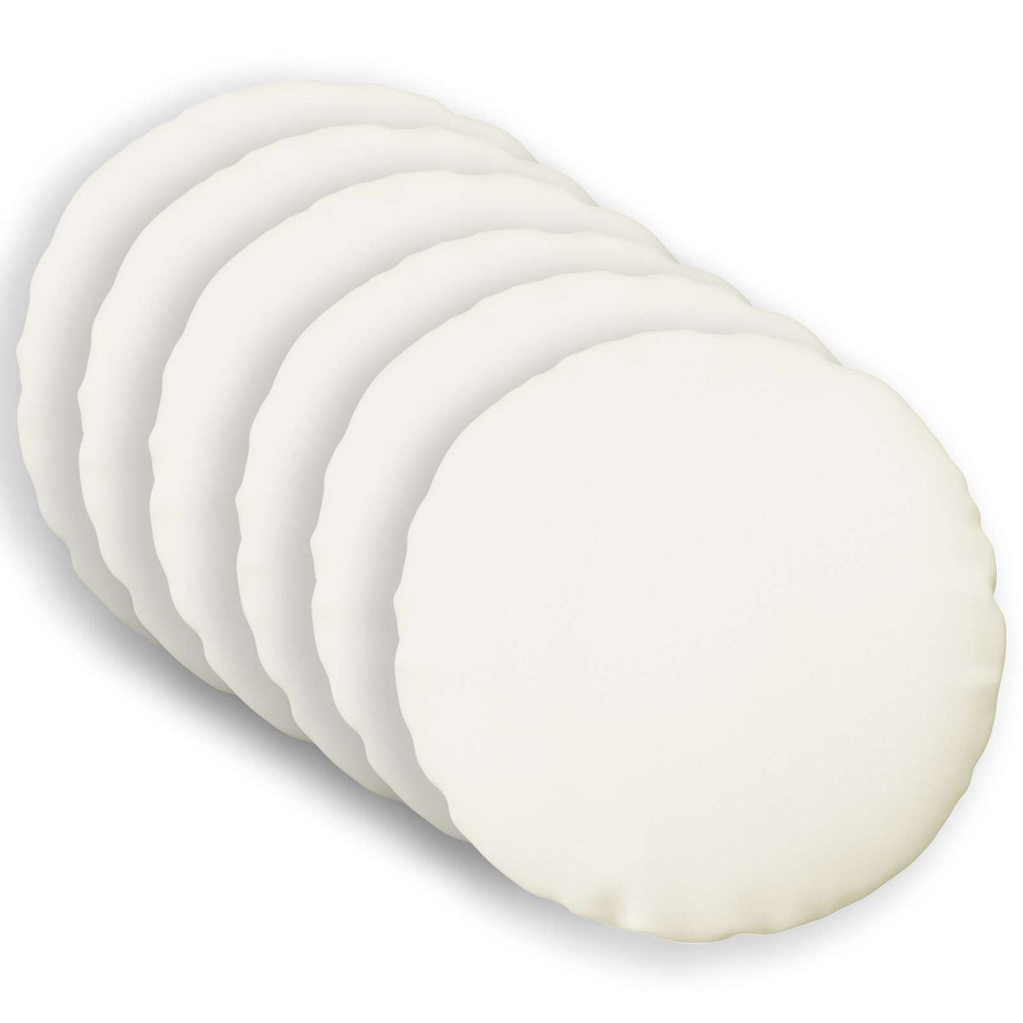 Cushion Cover 6 pcs HEERLEN White Ø 50 cm Fabric