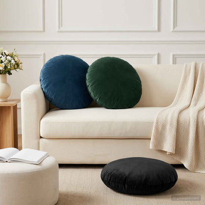 Cushion Cover 2 pcs HEERLEN Dark Green Ø 50 cm Velvet