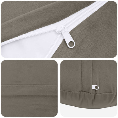 Cushion Cover 2 pcs HEERLEN Light Grey Ø 50 cm Velvet