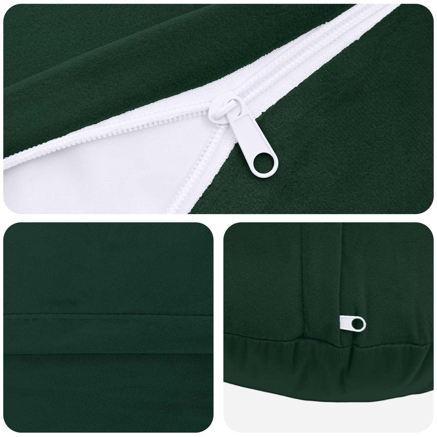 Cushion Cover 6 pcs HEERLEN Dark Green Ø 50 cm Velvet